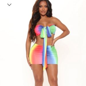 Fashion nova mini skirt and top set